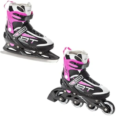 Abbildung von Verstellbare Rollschuhe 2in1 Profession Schwarz/Rosa
