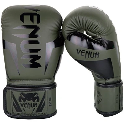 Abbildung von Venum Unisex Elite Boxing Gloves Boxhandschuhe, Khaki / Schwartz, 14oz EU