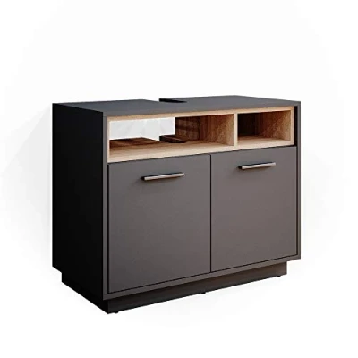 Abbildung von Vicco Waschbeckenunterschrank Beatrice, Anthrazit/Sonoma, 80 x 64 cm