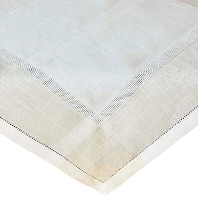 Abbildung von matches21 HOME &amp; HOBBY Tischdecke Leinenoptik Hohlsaum 85x85cm (1 tlg)