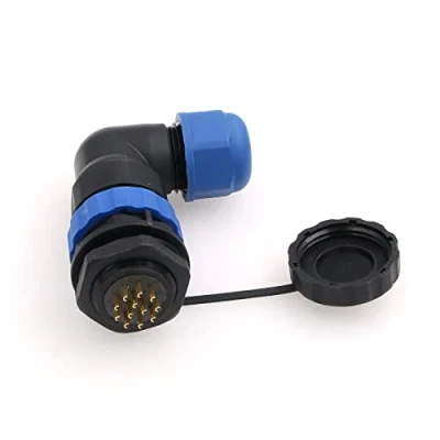 Abbildung von ZBLZGP SD20 12 Pin 90 Grad Stecker IP68 Wasserdichter Buchse Einbaubuchse 8 12mm Kabelstecker