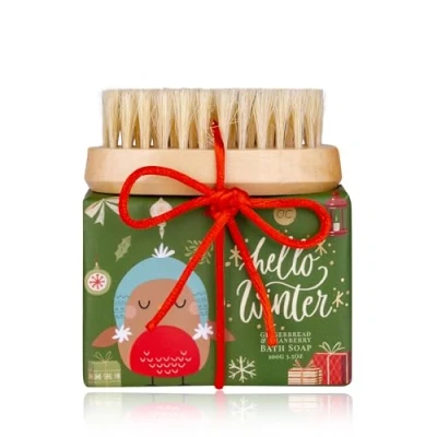 Abbildung von Accentra Handpflegeset HELLO WINTER inkl. 100g Seife, Nagelbürste, Duft: Gingerbread &amp; Cranberry rot/grün/creme