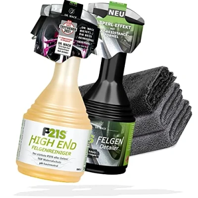 Abbildung von detailmate Dr. Wack Felgenreinigungs und Pflege Set: Dr.Wack P21S HIGH END Felgenreiniger 750ml + Felgen Detailer 500ml Mikrofasertücher Reinigung