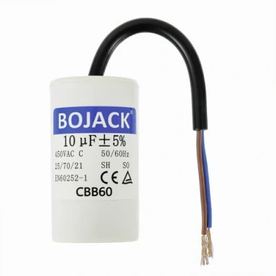 Abbildung von BOJACK CBB60 10uF 450V 50/60HZ Anlaufkondensator, SH Motorbetriebskondensator, AC Motorkondensator, mit Draht
