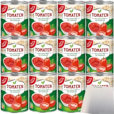 Abbildung von Gut&amp;Günstig Tomaten ganz geschält mit Tomatensaft VPE (12x400g Dose) + usy Block