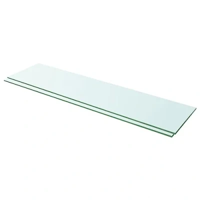 Abbildung von vidaXL 2X Regalboden Glas Glasboden Glasscheibe Glasplatte Regalbrett Ersatz Platte für Glasregal Klarglas Transparent 100x25cm
