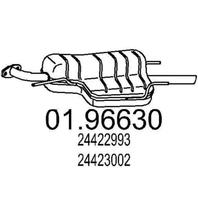 Abbildung von MTS 01.96630 Endschalldämpfer 1030 OPEL: Astra G Limousine