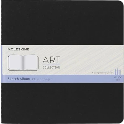 Abbildung von Moleskine Art Collection Skizzen / Zeichenbuch (mit Hardcover, Papier geeignet für Stifte, Bleistifte, Holzkohle, Quadratisches Format 19 x cm, 88 Seiten) schwarz