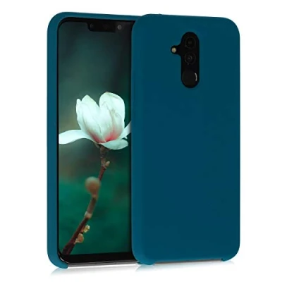 Abbildung von kwmobile Hülle kompatibel mit Huawei Mate 20 Lite Silikon Handy Case Handyhülle weiche Oberfläche kabelloses Laden Petrol matt