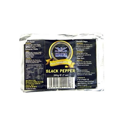 Abbildung von Heera mini Papadam schwarzer Pfeffer Geschmack 200g x 2 Doppelpack
