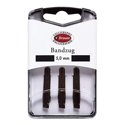 Abbildung von Brause 318050B Box mit 3 Federn aus Metall, Bandzug 5 mm, ideal für Kalligraphie, 1