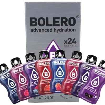 Abbildung von Bolero BERRY MIX 24x3g Saftpulver ohne Zucker, gesüßt mit Stevia + Vitamin C geeignet für Kinder, Sportler und Diabetiker glutenfrei veganfreundlich Mischung aus Beeren