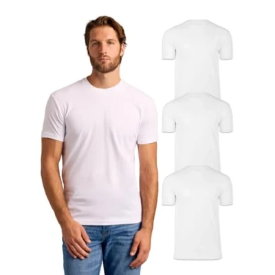 Abbildung von True Classic Herren T Shirt mit Rundhalsausschnitt und kurzen Ärmeln, 3er Pack Weiß, 2XL