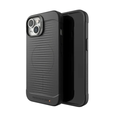 Abbildung von Gear4 ZAGG Havana Snap D30 Schutzhülle Kompatibel mit iPhone 14, Schlank, Stoßfest, Kabelloses Laden, (Schwarz)