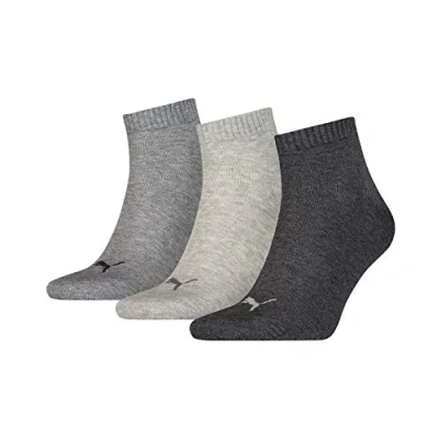 Abbildung von PUMA Unisex Quarter Plain Socks 3 Pack, Sale, Anthracite/Grey, 47 49