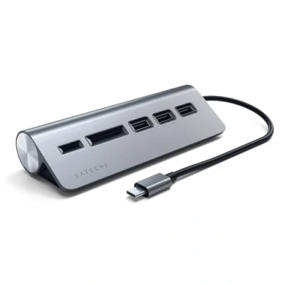 Abbildung von Satechi Type C Aluminium USB Hub &amp; Kartenleser space grey ST TCHCRM