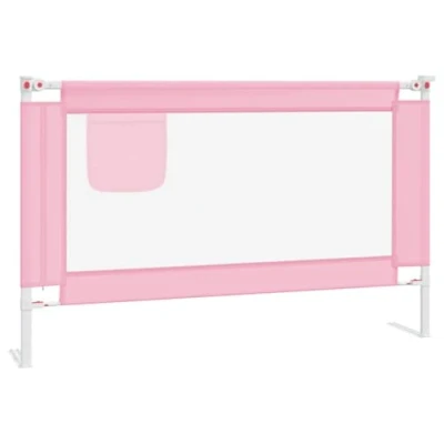 Abbildung von vidaXL Kleinkind Bettschutzgitter Bettgitter Kinderbettgitter Babybettgitter Gitter Kinderbett Babybett Rausfallschutz Rosa 120x25cm Stoff