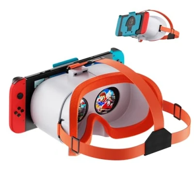 Abbildung von VR Brille für Nintendo Switch/Switch OLED, Switch Virtual Reality mit Verstellbaren HD Linsen und bequemem Kopfband, Labo Goggles Kit 3D Zubehör