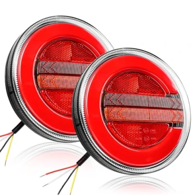 Abbildung von Yinaolan 2 Stück LED Anhänger Rückleuchten, 12/24 V, wasserdicht, Rücklicht, Bremslicht, Blinker, Kontrollleuchte für Wohnwagen, Van, Boot, Wohnmobil, LKW, Traktor, E Prüfzeichen