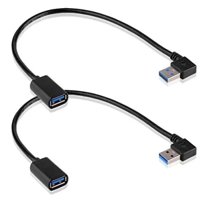 Abbildung von euroharry 2 x USB 3.0 Modell L Winkel adapter 90 Grad Elektro Kabel