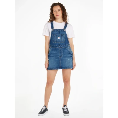 Abbildung von Tommy Jeans Dungaree Dress Jeanskleid, Damen, Größe: 34, Denim medium