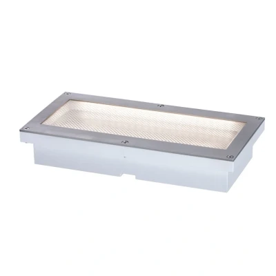 Abbildung von Paulmann LED Einbauleuchte &quot;Brick IP67 200x100mm 3000K 1,6W 50lm 230V Alu, Grau Metall, Edelstahl&quot;, 1 flammig, Bodeneinbauleuchte, Bewegungsmelder