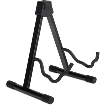 Abbildung von Classic Cantabile GS Kombi Gitarrenständer (Universalständer, 3 fach verstellbar, Standfläche 32 x 29cm, gepolsterte Auflagefläche, Gummifüße, Schwarz)