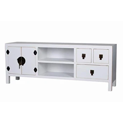Abbildung von TV Lowboard China Schrank Weiss Fernsehschrank Sideboard Hochzeitsschrank mya024 Palazzo Exklusiv