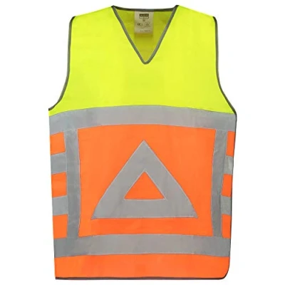 Abbildung von Tricorp 453011 Safety Verkehrsregler Warnweste, 100% Polyester, 120g/m², Fluor Orange Gelb, Größe XL XXL