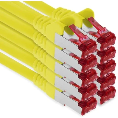 Abbildung von 1aTTack.de 10x 0,25m Cat 6 Netzwerk Kabel Patch Cat6 RJ45 SFTP Gelb