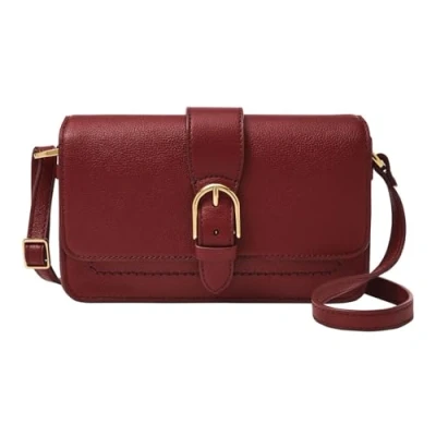 Abbildung von Fossil Damentasche Zoey, rote grosse Crossbodytasche aus Leder, L: 25,4 cm, B: 7,6 H: 17,8 ZB1935602