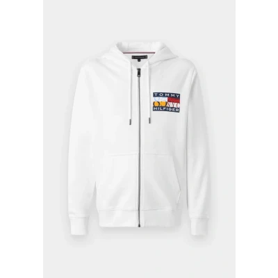 Abbildung von Tommy Hilfiger Colour FLAG ZIP Through Sweatjacke, Herren, Größe: XS, White
