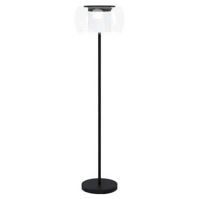 Abbildung von EGLO LED Stehlampe Briaglia c, dimmbare Smart Home Standleuchte, Lampe Wohnzimmer aus schwarzem Metall, Glas Kugel mit satiniertem Zylinder, warmweiß kaltweiß, RGB