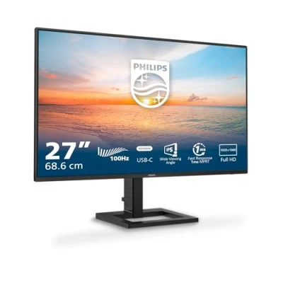 Abbildung von Philips 27E1N1300AM 27 Zoll FHD Monitor, Lautsprecher (1920x1080, 100 Hz, HDMI, USB C (65W Power Delivery), Hub) schwarz