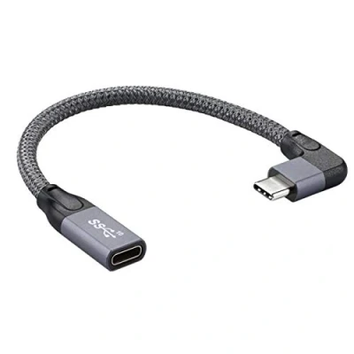 Abbildung von cablecc Links Rechts Abgewinkelt USB C 3.1 Typ Verlängerungsdatenkabel vom Stecker mit Buchse für Laptop