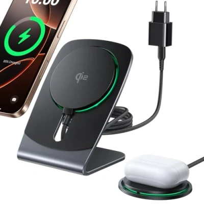 Abbildung von INIU 15W Wireless iPhone ladestation, Kompatibel mit MagSafe Qi2 Zertifiziertes Kabelloses Ladegerät, Handy Ladestation für 16 Pro/15 plus/14/13/12 Serie