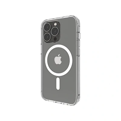 Abbildung von Belkin Schutzhülle mit MagSafe für iPhone 13 Pro, antimikrobielle Beschichtung, UV beständige Materialien, integrierte Magnete und erhöhte Kanten zum Schutz der Kamera Transparent