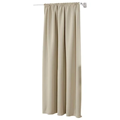 Abbildung von WOLTU Thermovorhang kälteschutz Verdunklungsvorhang Blickdicht mit Kräuselband für Schiene, 250g/m² Schwere Wärmeisolierende Vorhänge Gardinen Wohnzimmer Schlafzimmer, 135x225 cm Sand (1 Stück)