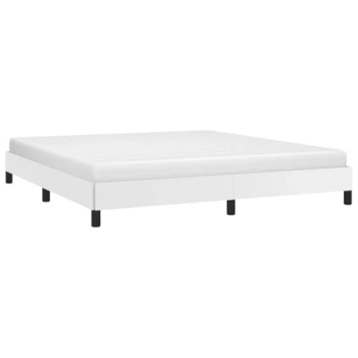 Abbildung von vidaXL Polsterbett Bett Kunstlederbett Doppelbett Bettgestell Bettrahmen Lattenrost Schlafzimmerbett Schlafzimmermöbel Weiß 160x200cm Kunstleder