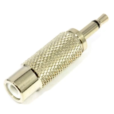 Abbildung von HQ 3,5 mm Mono Klinkenstecker Stecker Zum Chinch Cinch Buchse Adapter Vernickelt