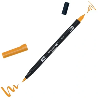 Abbildung von 6 x Tombow Dual Fasermaler ABT mit Rundspitze/Pinselspitze orange