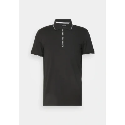 Abbildung von Armani Exchange Herren Hidden Buttons, Stretch Cotton Poloshirt, Schwarz, XXL