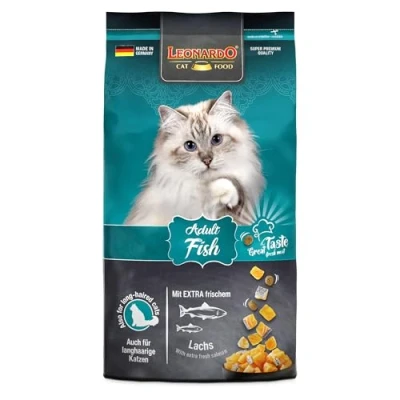 Abbildung von LEONARDO Katzenfutter Adult Fish, 1,8kg Beutel, Lachs, Trockenfutter für ausgewachsene Katzen Aller Rassen ab 1 Jahr, leicht verdaulich, Made in Germany