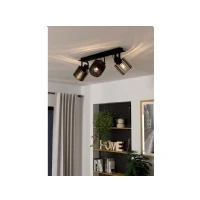 Abbildung von Eglo 900742 Spotleuchte SEGOVIA Stahl schwarz E27 3X40W L:57.5cm H:18.5cm dimmbar