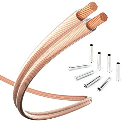 Abbildung von inakustik Lautsprecherkabel, 10m transparent, 2 x 0,75 mm², inkl. 8 Aderendhülsen, verlegefreundliche S/Z Verseilung farblich kodiert, universell einsetzbar, Artikel 003020010A, Made in Germany