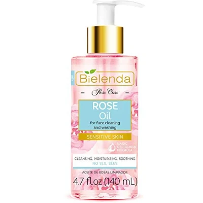 Abbildung von Rose Care Reinigungs Gesichtsöl Anti Aging Hyaluronsäure für zarte und empfindliche Haut 140 ml Bielenda