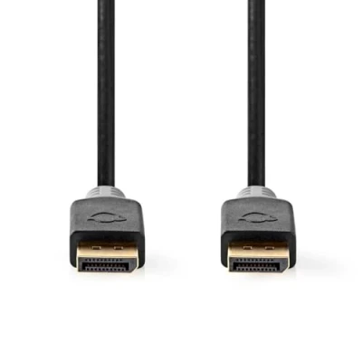 Abbildung von Nedis DisplayPort Kabel Stecker 8K@60Hz Vergoldet 2.00 m rund PVC Anthrazit / Grau Verpackung mit Si