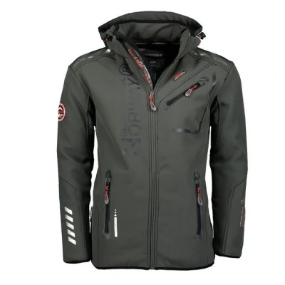 Abbildung von Geographical Norway Softshelljacke Herren Outdoor Jacke brroyaute Grau (Herbst Winter Softshell Jacke, 1 St., S Bis 7XL) Mit Kaputze
