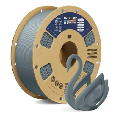 Abbildung von OVERTURE PLA Plus (PLA+) Filament 1,75 mm, professionelle Festigkeit, 1kg (2,2 lbs), Maßgenauigkeit +/ 0,02 für 3D Drucker (Hellgrau)