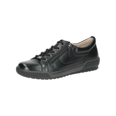 Abbildung von CAPRICE Damen Sneaker flach aus Leder Low Top, Schwarz (Black Nappa), 38.5 EU